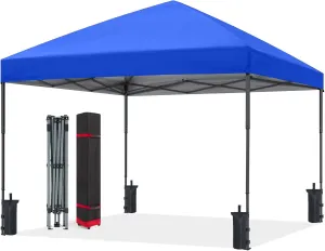 ABCCANOPY Pop Up Canopy - Outdoor Patio Portable Canopy Tent Heavy Duty for Backyard and Deck with 4 Sandbags(Blue, 10x10)