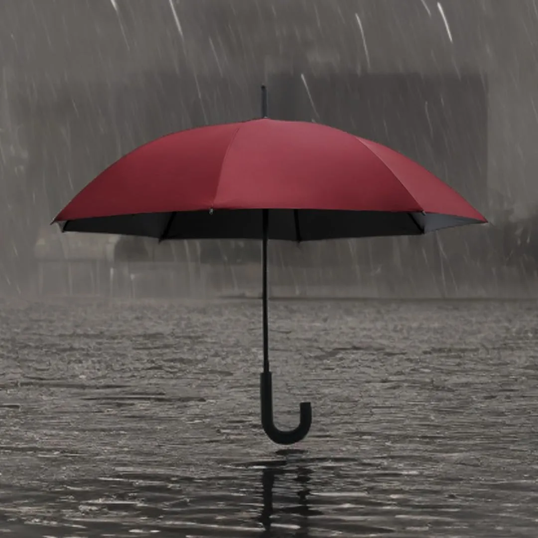 ABSORBIA Big Straight and Stick Umbrella for rain | Windproof, Waterproof and UV Coated, Open Diameter 105cm Double Layer Umbrella With Cover