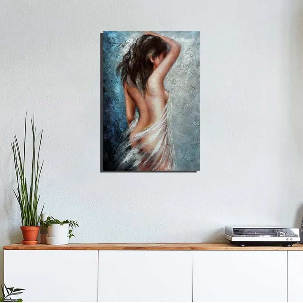 Abstract Woman Painting Canvas Art Print Framed Wall Art Girls Room Bedroom Decoration Modern Home Décor Artwork 16"x24" Large