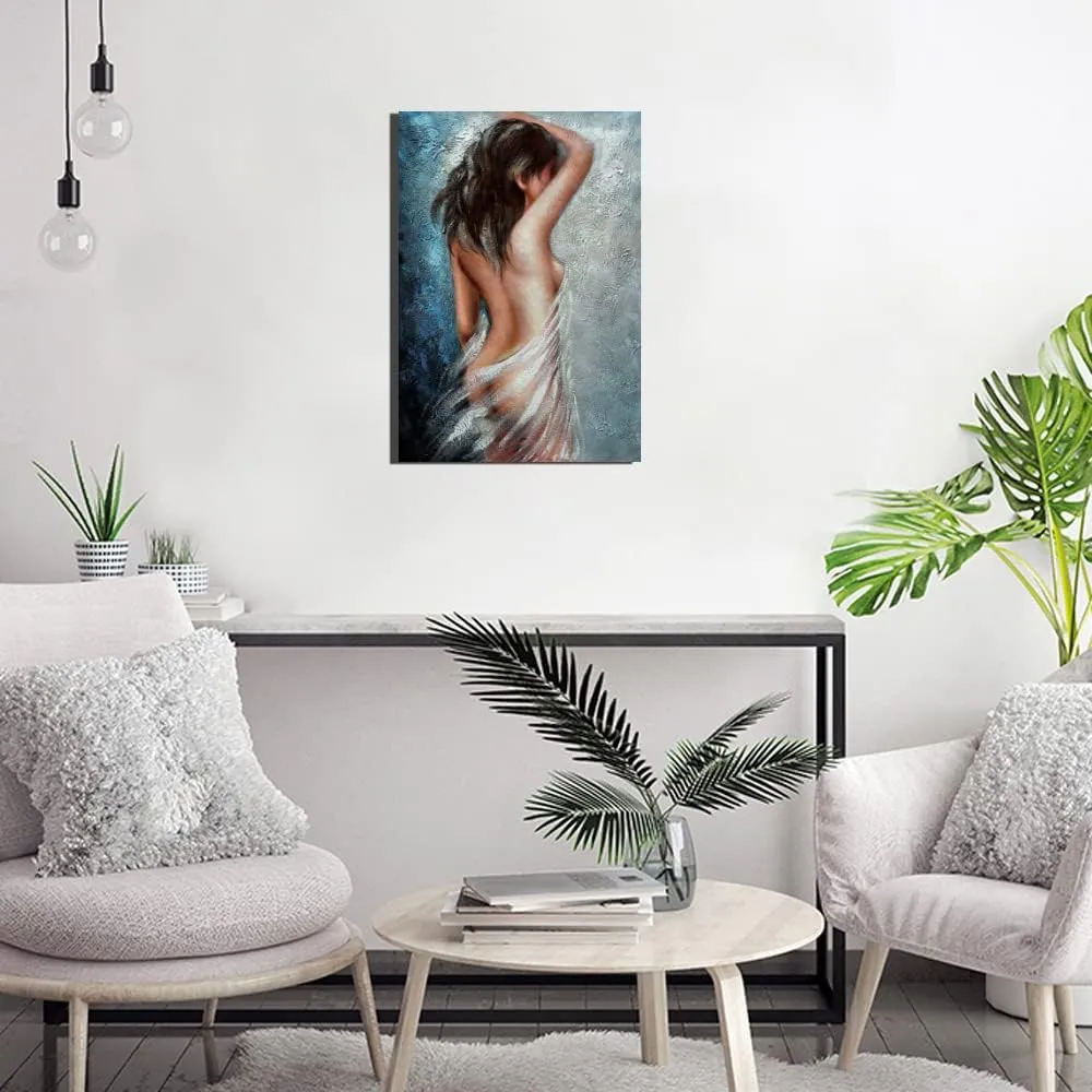 Abstract Woman Painting Canvas Art Print Framed Wall Art Girls Room Bedroom Decoration Modern Home Décor Artwork 16"x24" Large