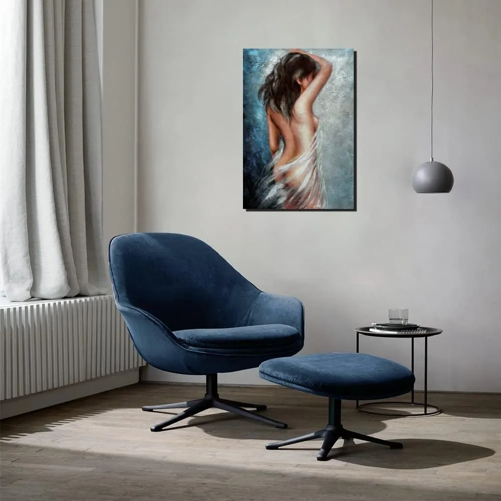 Abstract Woman Painting Canvas Art Print Framed Wall Art Girls Room Bedroom Decoration Modern Home Décor Artwork 16"x24" Large