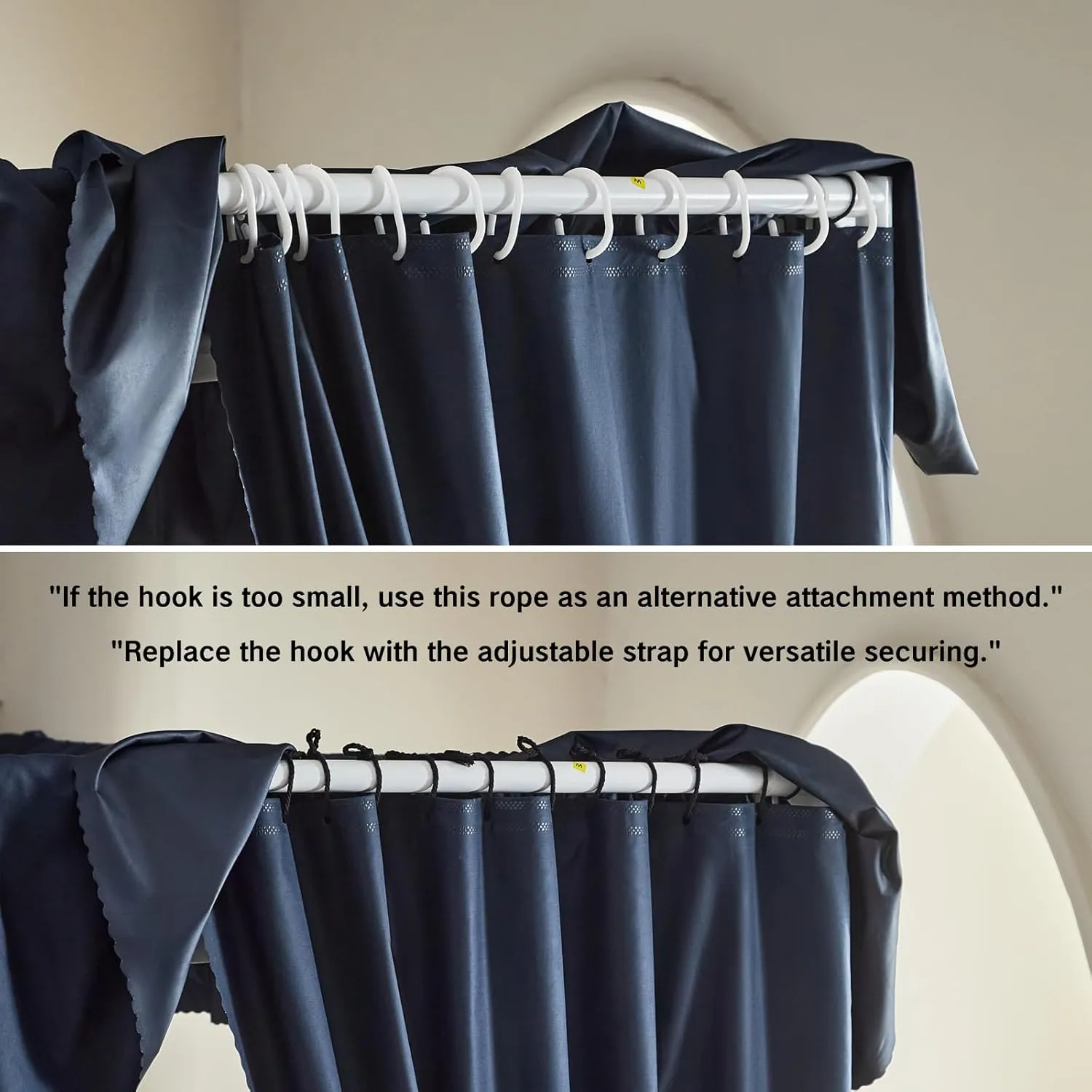 AIKASY Dark Dlue Thickened Bed Canopy Curtains - Elegant Bedroom Decor for Adults and Girls - Strong Lightproof and Windproof Design(King, Dark Dlue)