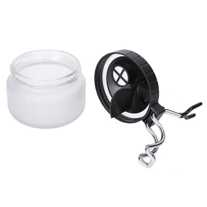 Airbrush Cleaner Air Brush Cleaning Pot Stand Glass Bottle Holder Jar 304Ml Au