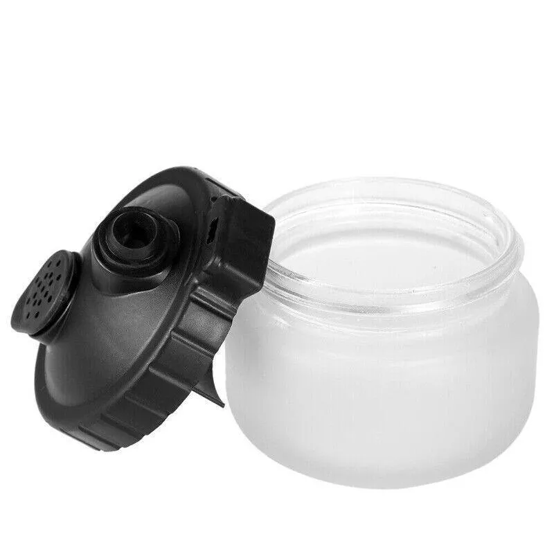 Airbrush Cleaner Air Brush Cleaning Pot Stand Glass Bottle Holder Jar 304Ml Au