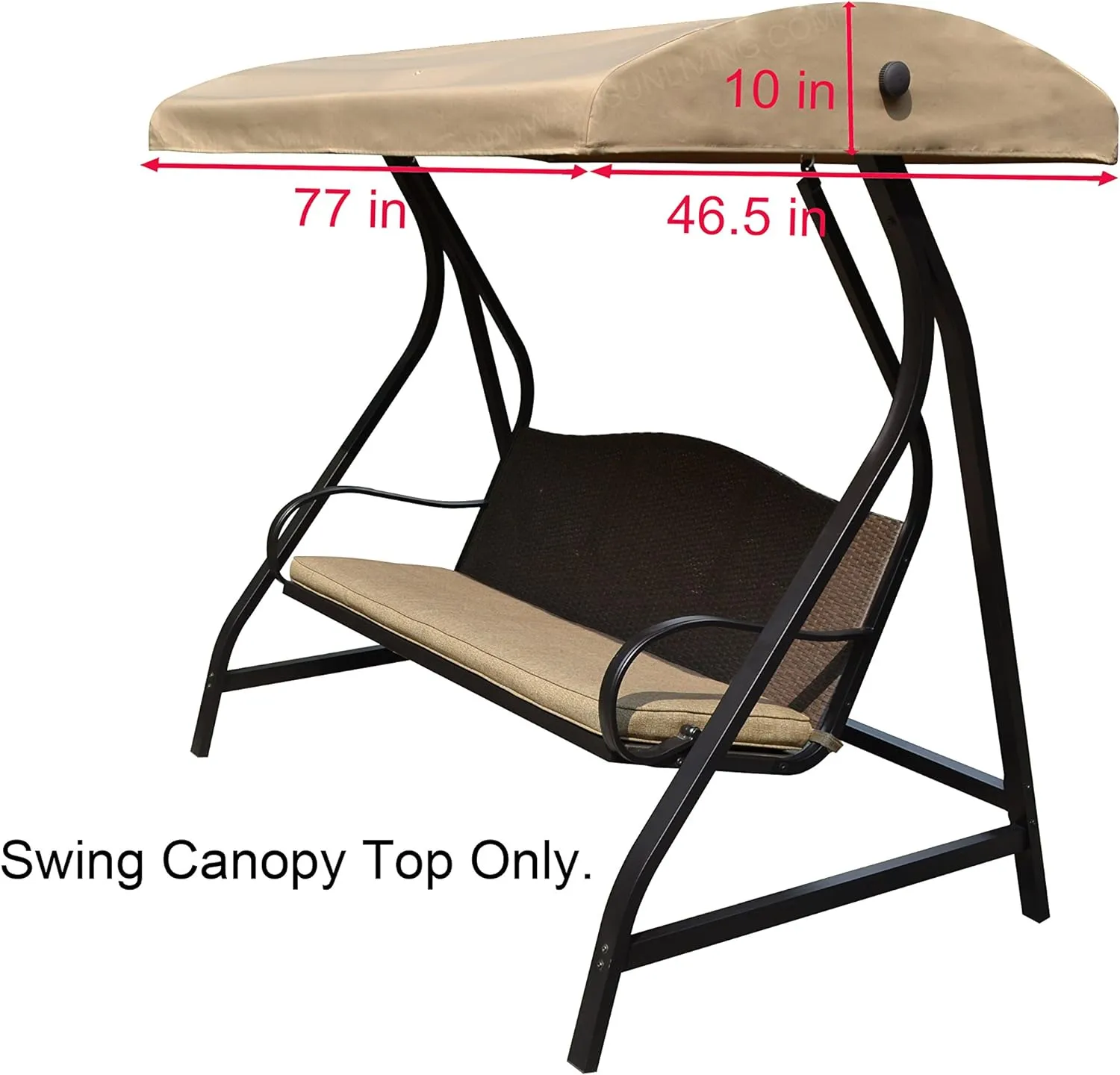 ALISUN Replacement Canopy Top for GT Porch Swing Model #GCS00229C (Will Not Fit Any Other Swing)