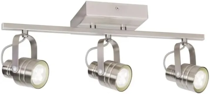 allen   roth Cadigan 17.75-in 3 -Light Satin Nickel dimmable Integrated Modern/Contemporary Track Bar