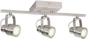 allen   roth Cadigan 17.75-in 3 -Light Satin Nickel dimmable Integrated Modern/Contemporary Track Bar