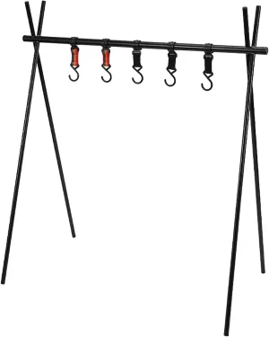 Alomejor Outdoor Camping Hanging Rack, Foldable Portable Tripod Quick Assembly for Light Tools Cookware Hanging