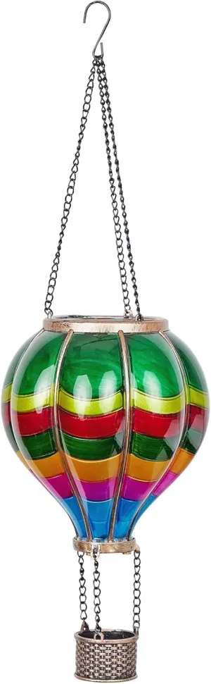 Alpine Corporation RGG868SLR Solar Hanging Balloon with Flicker Warm White LED Lights, 10" H/19 H When Hung