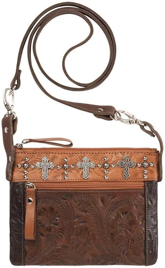American West Women's Trail Rider Hip Crossbody Bag Chestnut One Size