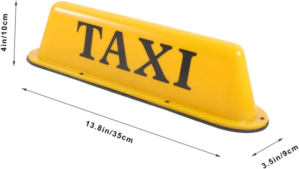 Angoily Indicator Taxi Lamp for Cars Vehicle Taxi Light Taxi Roof Lamp Taxi LED Lamp Pour Cab Yellow Plastic