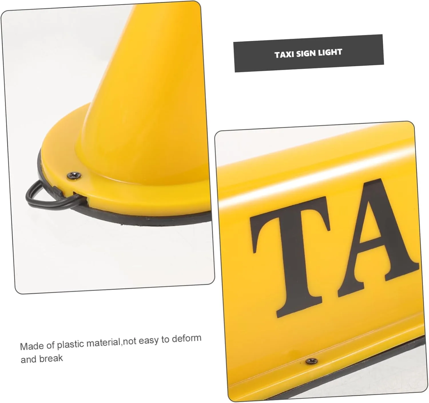 Angoily Indicator Taxi Lamp for Cars Vehicle Taxi Light Taxi Roof Lamp Taxi LED Lamp Pour Cab Yellow Plastic