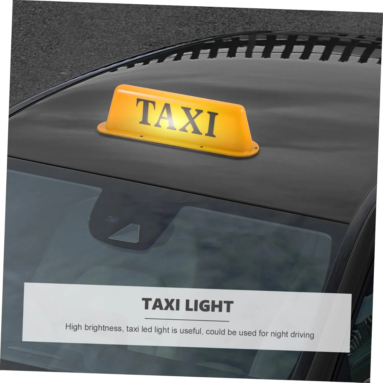Angoily Indicator Taxi Lamp for Cars Vehicle Taxi Light Taxi Roof Lamp Taxi LED Lamp Pour Cab Yellow Plastic