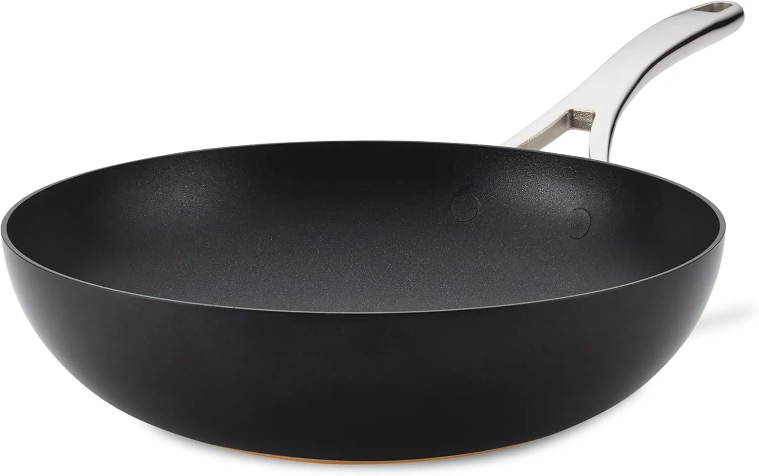 Anolon Nouvelle Copper Hard Anodized Nonstick Wok/Stir Fry Pan/Wok Pan - 12 Inch, Onyx Black
