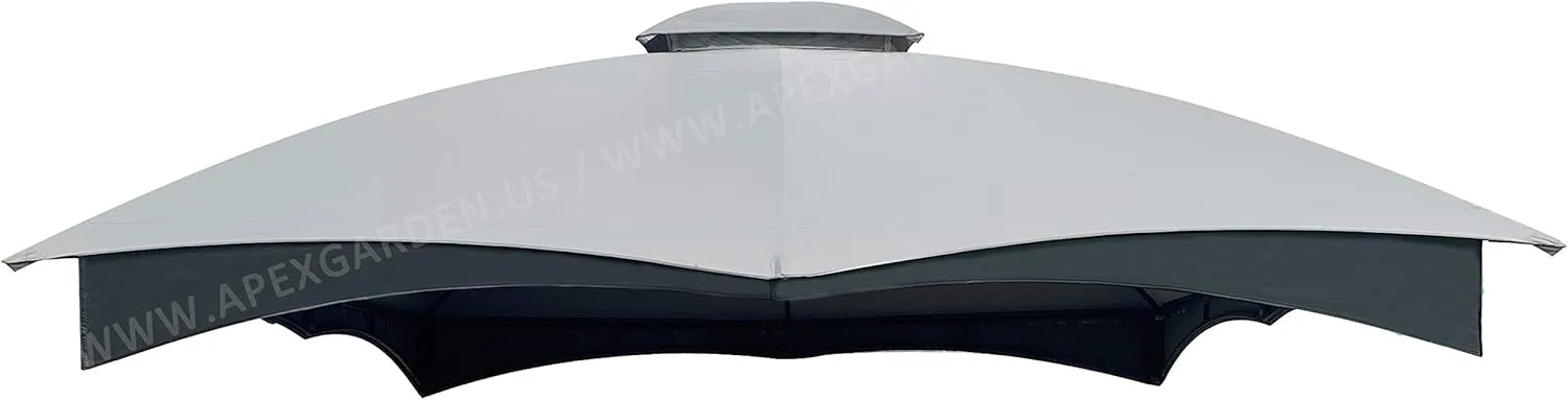 APEX GARDEN Replacement Canopy Top for Lowe's Allen Roth 10X12 Gazebo #GF-12S004B-1 (Grey)
