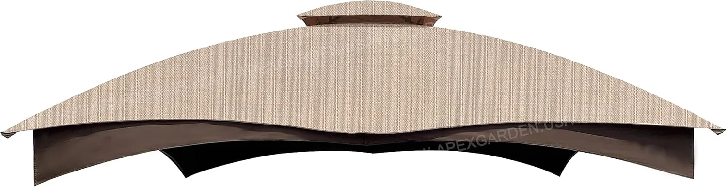 APEX GARDEN Replacement Canopy Top for The Lowe's Gazebo Model #GF-12S004B-1 / GF-12S004BTO (Beige Ripstop Fabric)