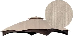 APEX GARDEN Replacement Canopy Top for The Lowe's Gazebo Model #GF-12S004B-1 / GF-12S004BTO (Beige Ripstop Fabric)