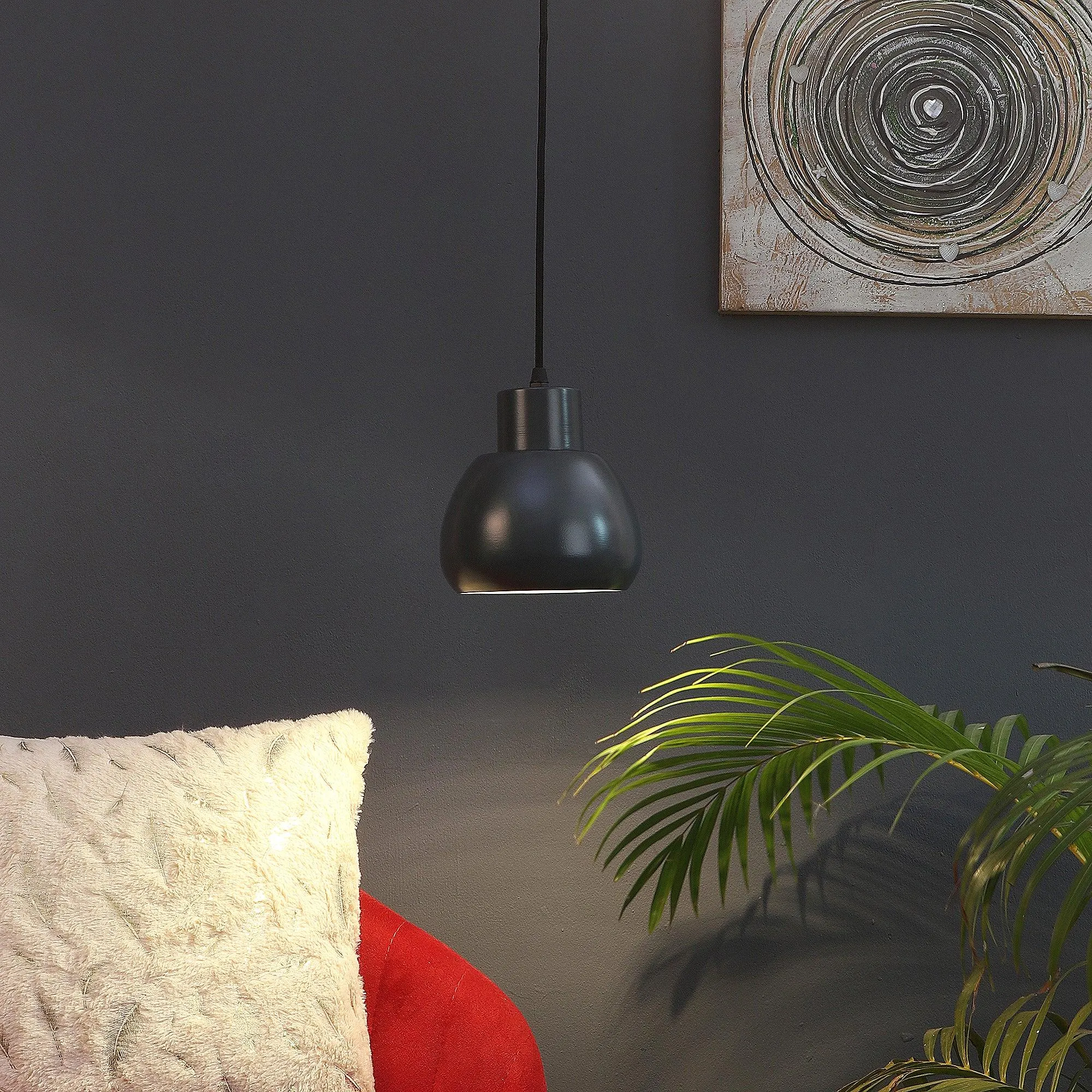 Apple Grey Metal Hanging Light by SS Lightings