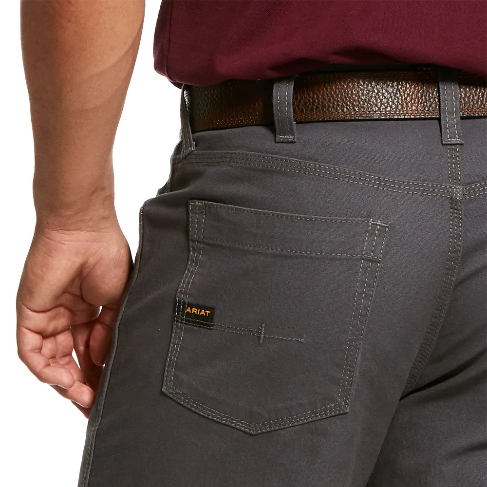 Ariat Men's Rebar DuraStretch Made Tough 10" Shorts_Rebar Grey