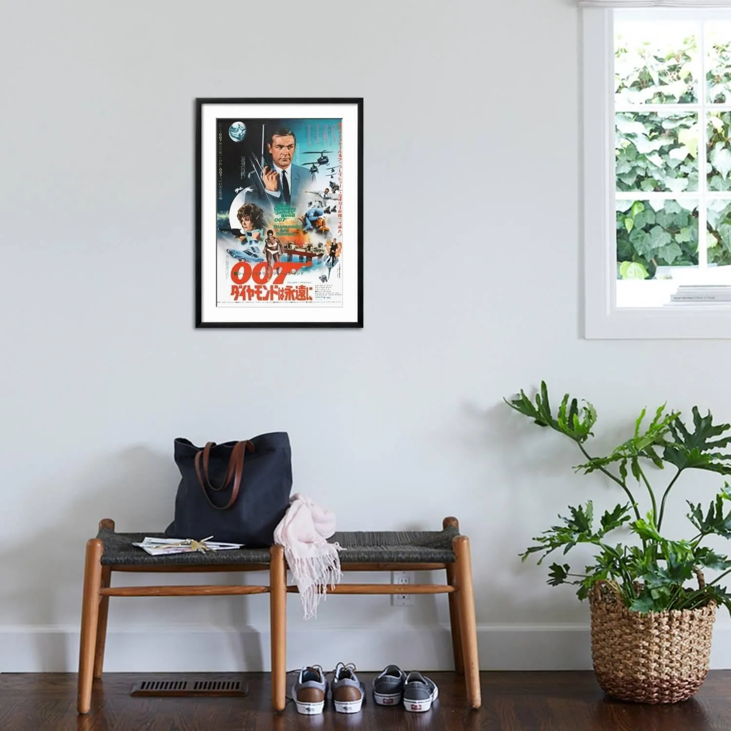 ART.COM Wall Art Print Diamonds are Forever, Japanese poster, Sean Connery, Jill St. John, 1971 on Black Frame, 21" x 29"