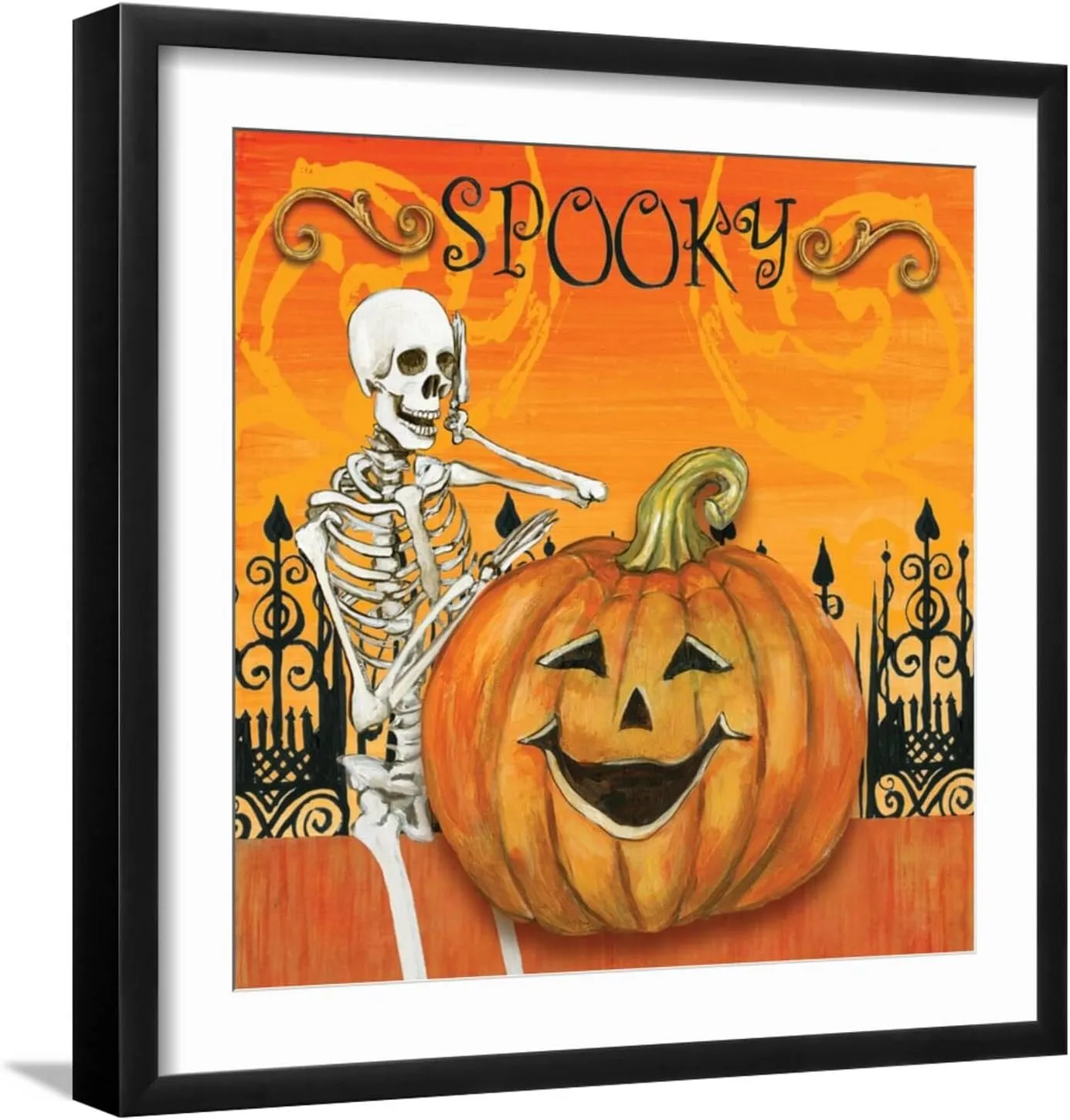 ART.COM Wall Art Print Spooky on Black Frame by Gregory Gorham, 20" x 20"