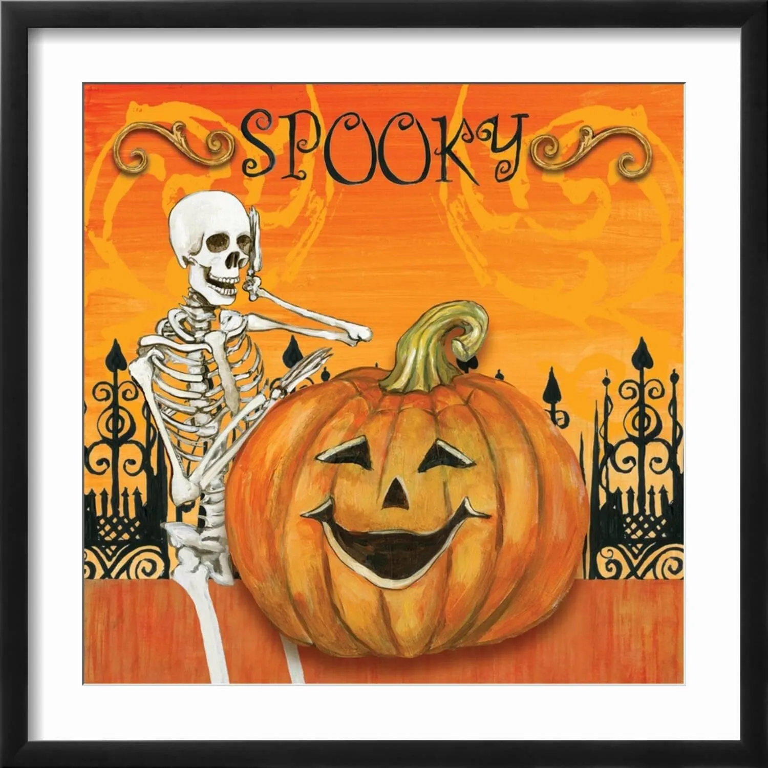ART.COM Wall Art Print Spooky on Black Frame by Gregory Gorham, 20" x 20"