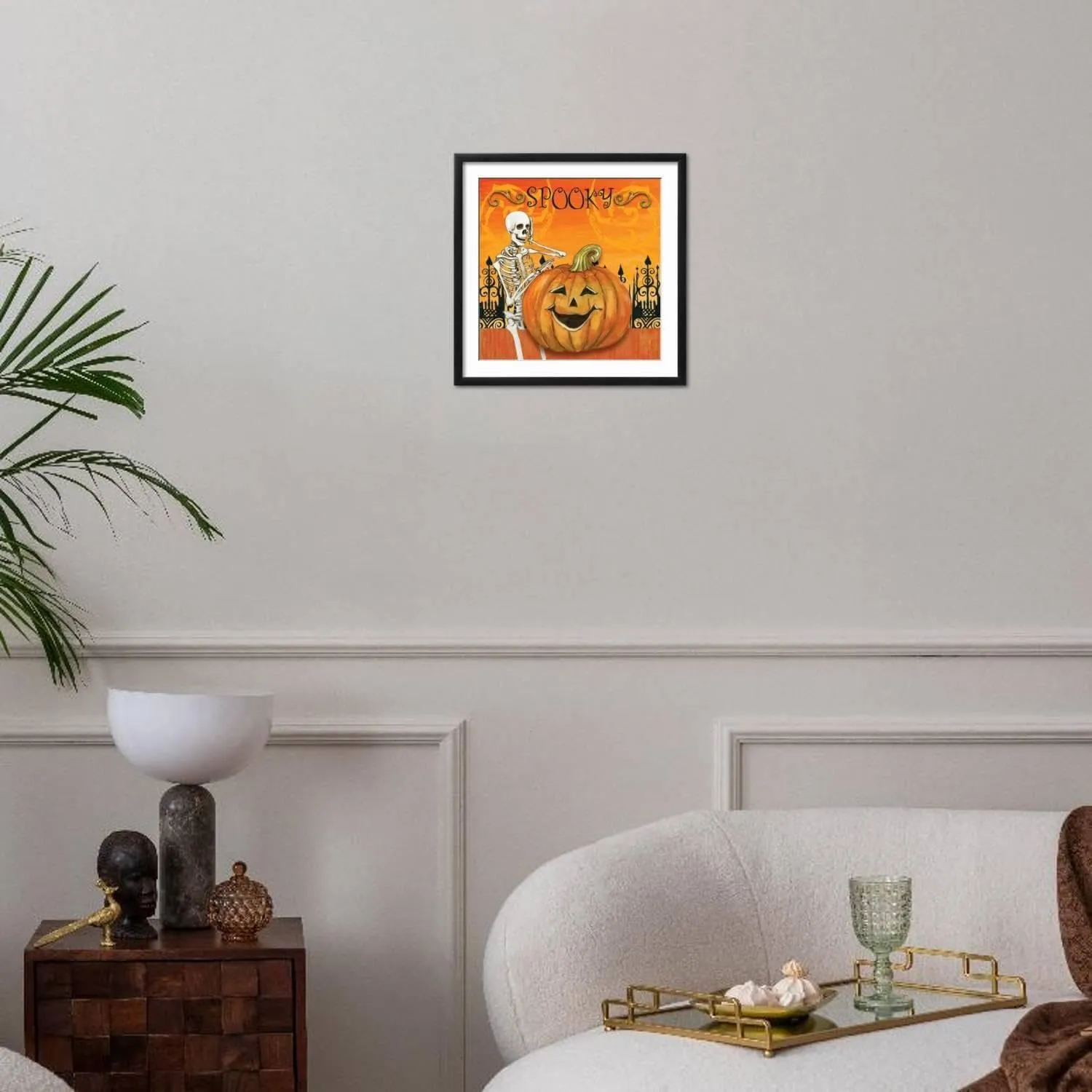 ART.COM Wall Art Print Spooky on Black Frame by Gregory Gorham, 20" x 20"