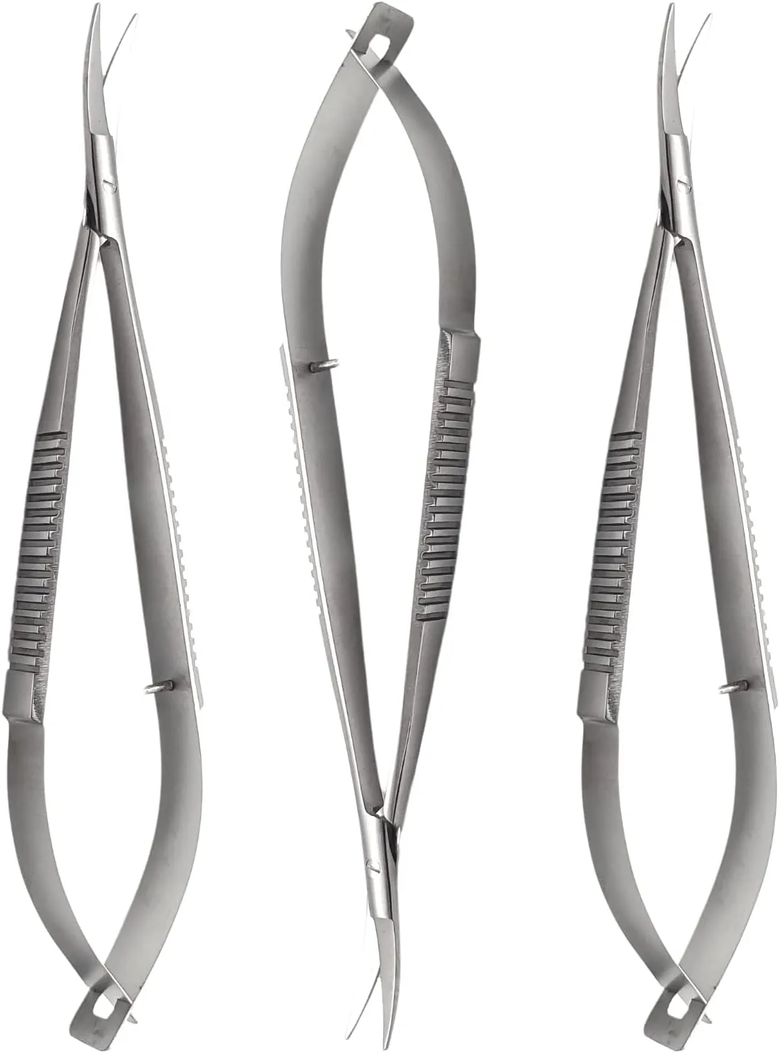ARTMAN INSTRUMENTS Micro Castroviejo Scissors 5.5" Curved – Set of 3, Micro Stitch & Thread Cutting, Embroidery, Spring Action, Extra Sharp, Squeezable Surgical Scissors for Dental, ENT