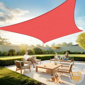 Artpuch 12' x 16' Sun Shade Sails Rectangle Canopy, Scarlet UV Block Cover for Outdoor Patio Garden Yard