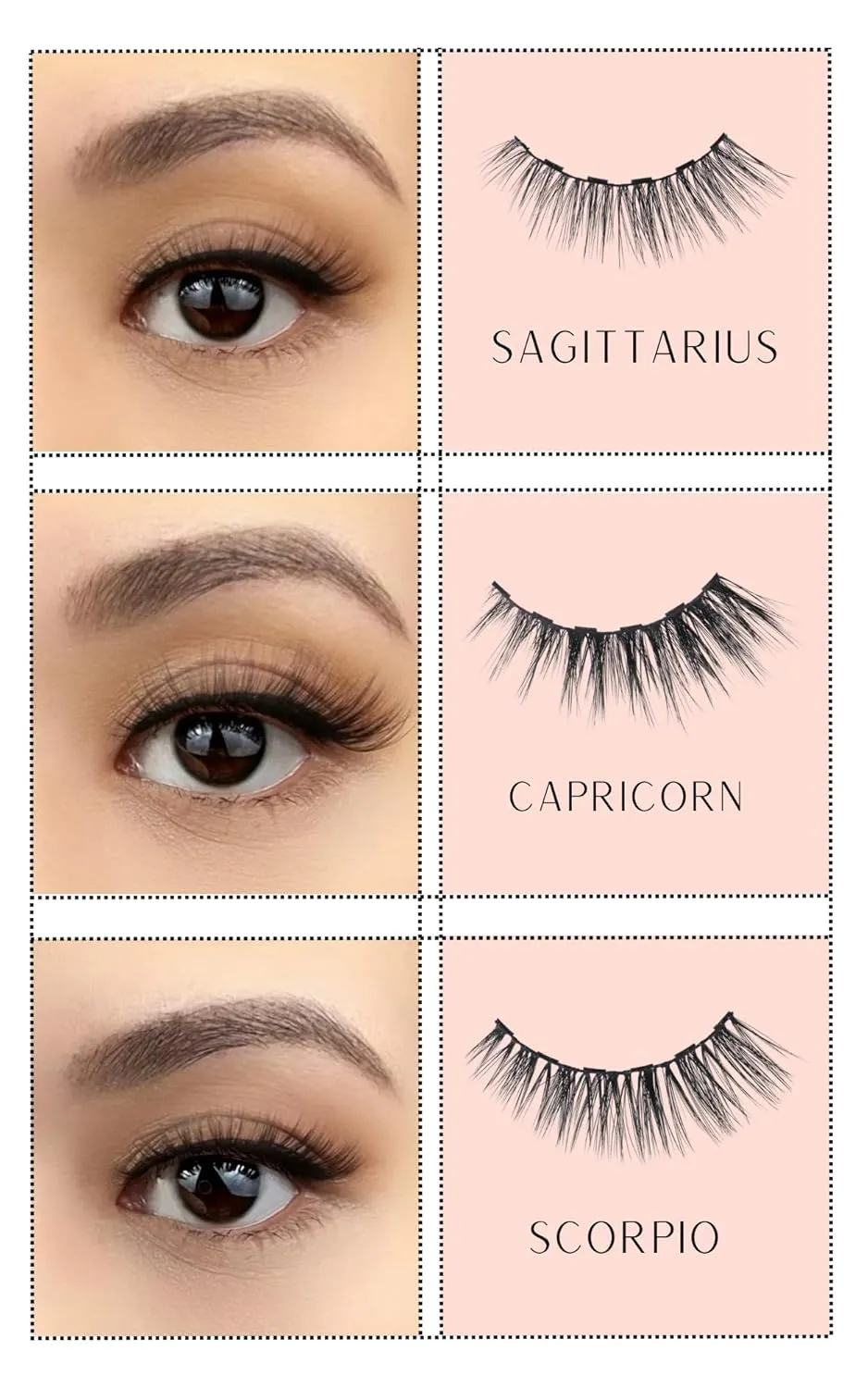 AscentLash Magnetic Eyelash Kit with Magnetic Eyelashes and Magnetic Eyeliner, Easy to Apply, No Glue Needed, Reusable, 50 wears, Faux Mink Eyelashes, Volume and Length - 3 Pairs (Besties)