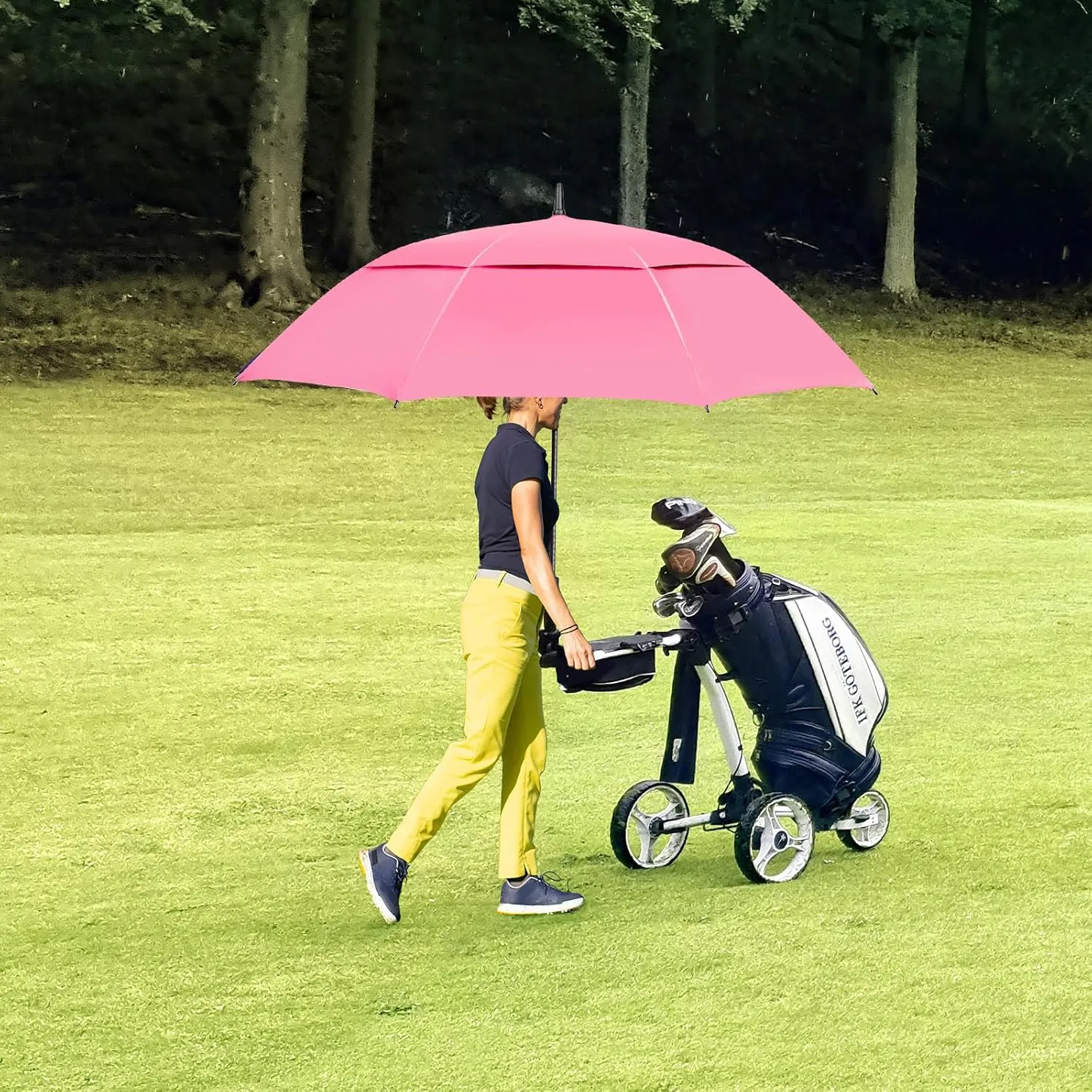 Auto Open Golf Umbrellas 62/68/72 Inch Extra Large Oversize for Business & Home, Ventilated Double Canopy Windproof Waterproof Stick Umbrella for Rain & strong wind