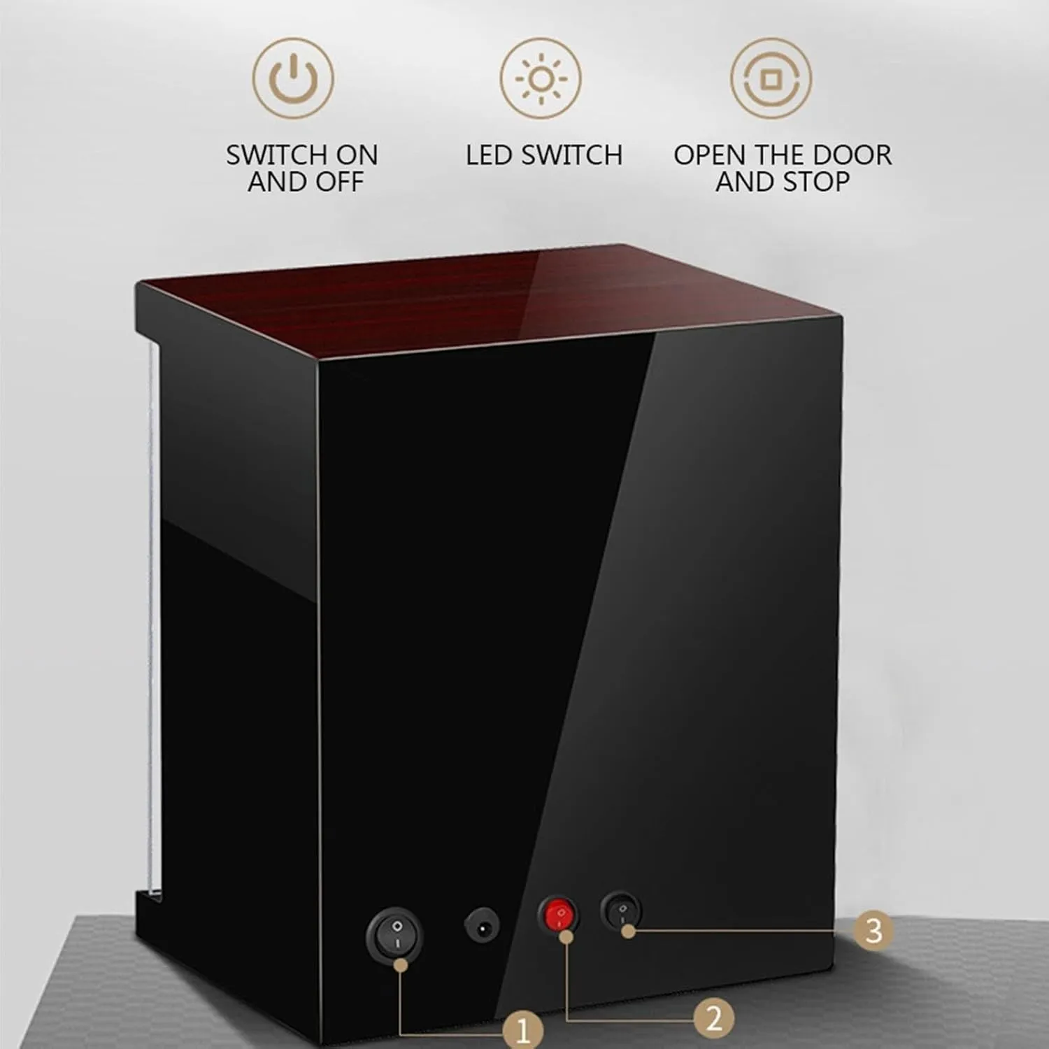 Automatic Single Watch Winder Wood Shell Piano Finish Watches Display Box with LED Lights Quiet Japanese Mabuchi Motor Fit Lady and Man Watches Nice Gift