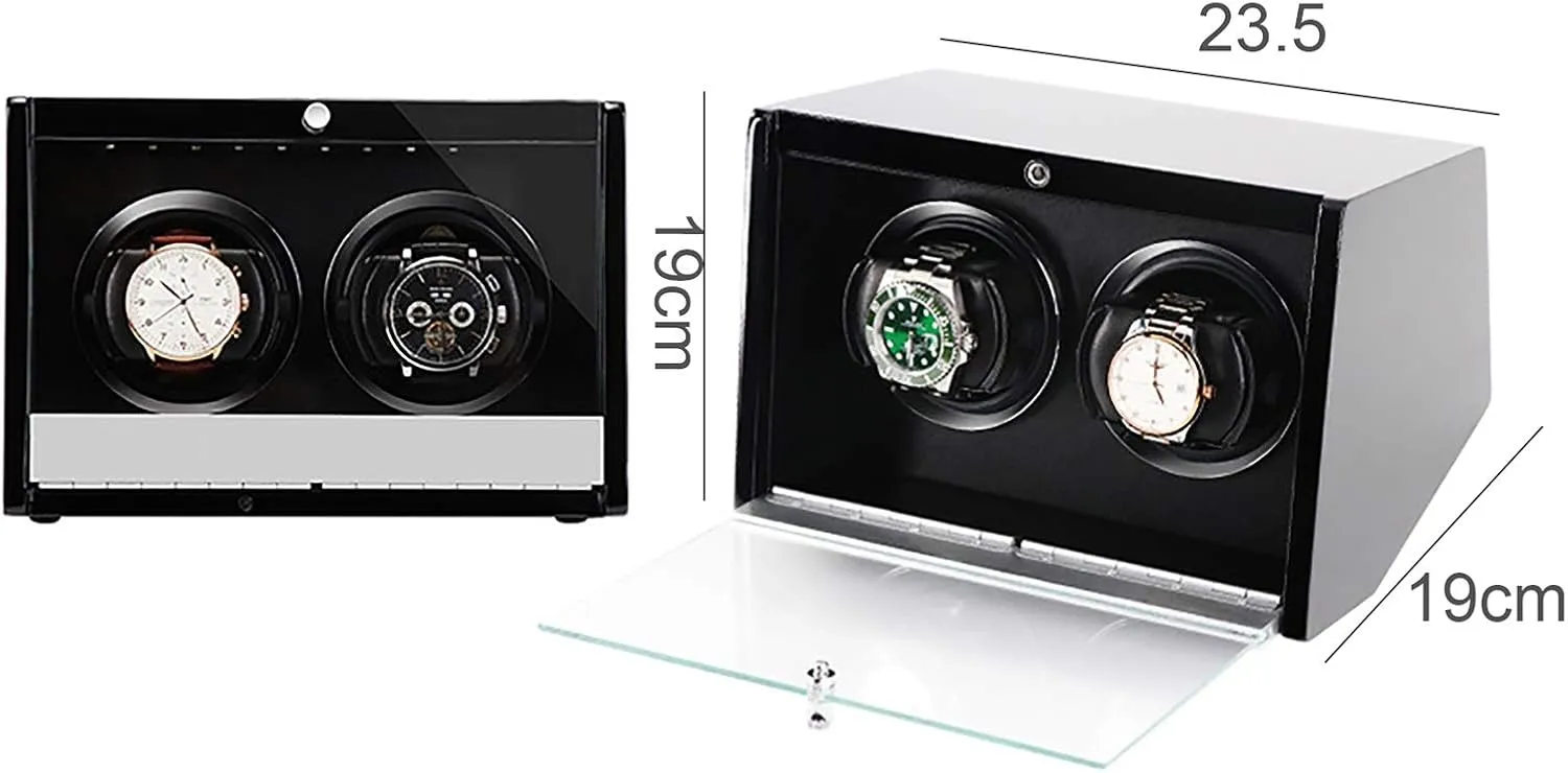 Automatic Watch Winder Dual-Power Mechanical Watches Shaker Rotating Motor Box with Access Control Watch Winding Device with LED Atmosphere Light Quiet and Well ope