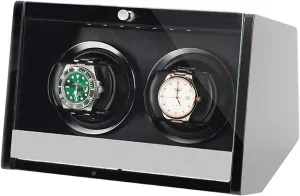 Automatic Watch Winder Dual-Power Mechanical Watches Shaker Rotating Motor Box with Access Control Watch Winding Device with LED Atmosphere Light Quiet and Well ope