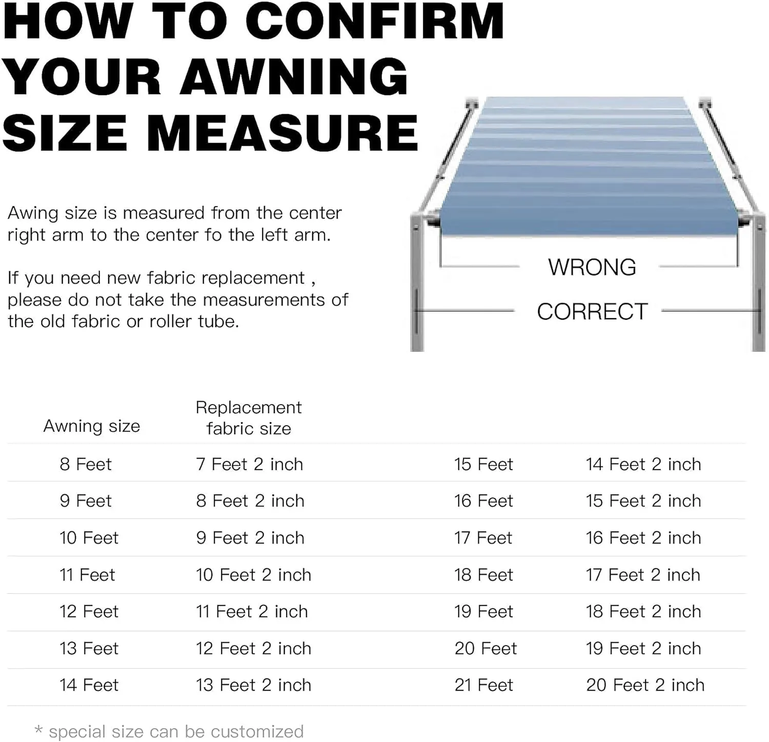 AWNLUX RV Awning Fabric Replacement - Waterproof Vinyl Sun Shade Screen for Camping - Universal Fit UV Blocker Canopy Shelter - Blue Strip 13' (Fabric 12'2")