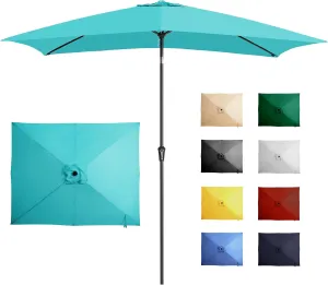 Ayge 6.5x10FT Rectangular Patio Umbrella Outdoor Table Umbrella w/Push Button Tilt & Crank Rectangle Market Umbrella UV Protection for Garden,Deck,Lawn,Yard & Pool