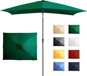 Ayge 6.5x10FT Rectangular Patio Umbrella Outdoor Table Umbrella w/Push Button Tilt & Crank Rectangle Market Umbrella UV Protection for Garden,Deck,Lawn,Yard & Pool