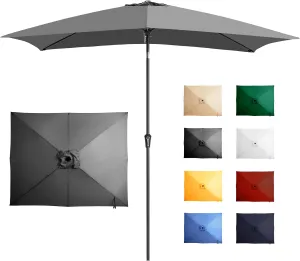 Ayge 6.5x10FT Rectangular Patio Umbrella Outdoor Table Umbrella w/Push Button Tilt & Crank Rectangle Market Umbrella UV Protection for Garden,Deck,Lawn,Yard & Pool