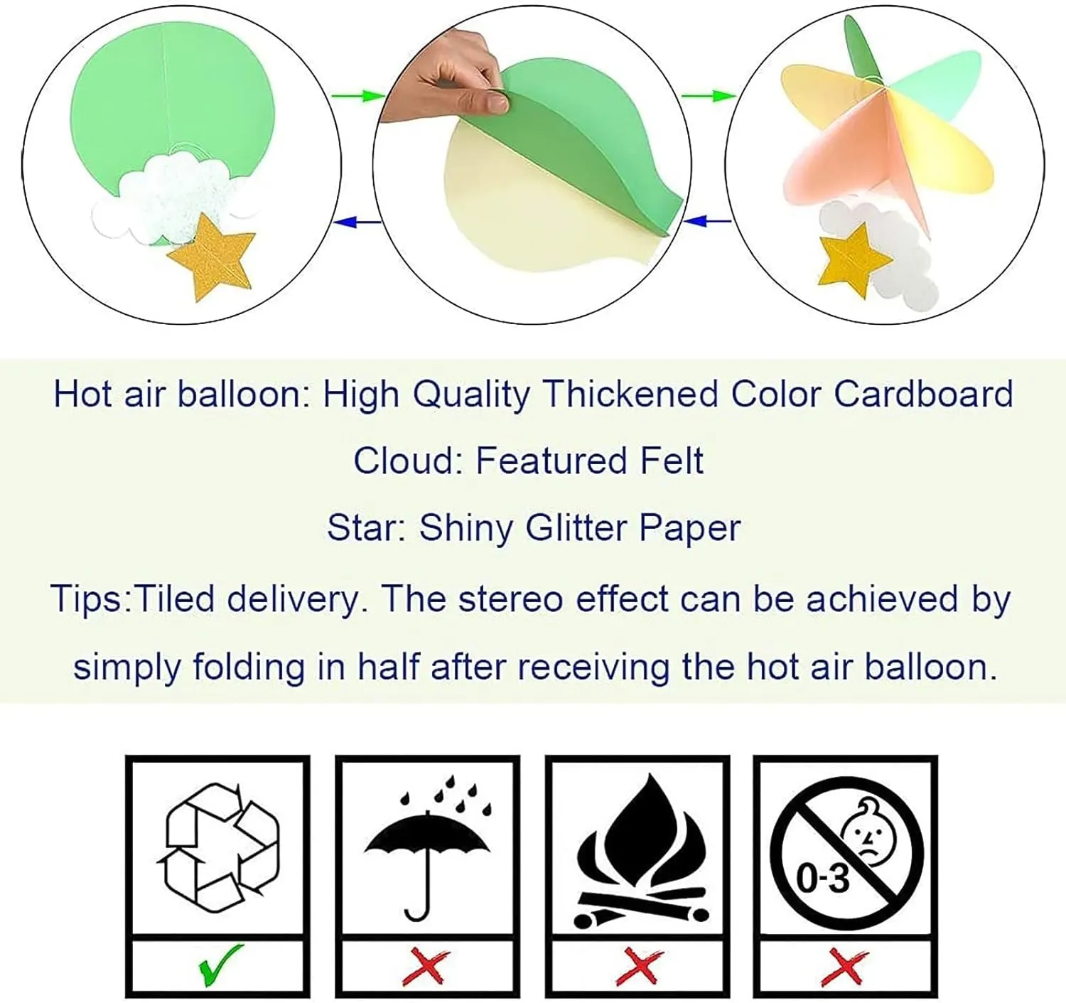 AZOWA Hot Air Balloon Decorations for Baby Shower (Pink Purple Blue,12 Pack)