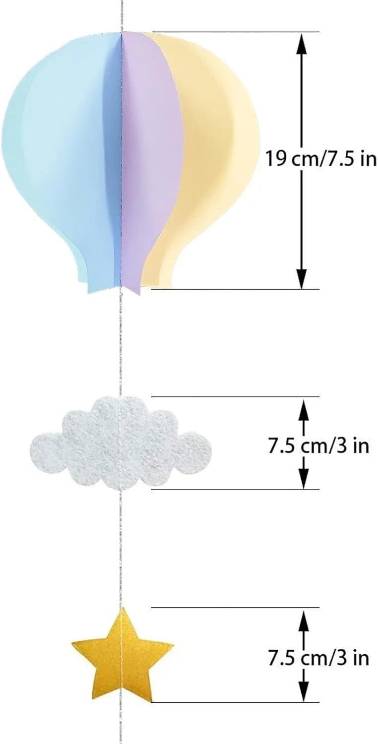 AZOWA Hot Air Balloon Decorations for Baby Shower (Pink Purple Blue,12 Pack)