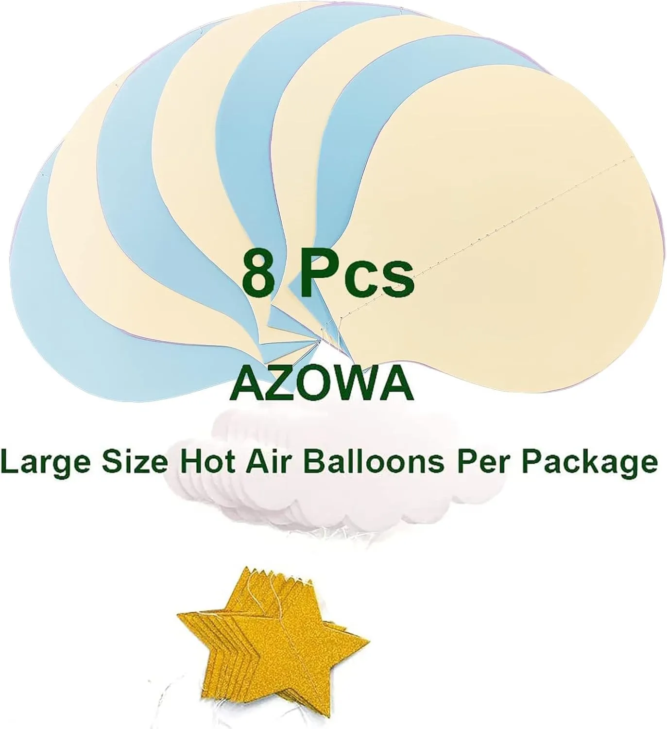 AZOWA Hot Air Balloon Decorations for Baby Shower (Pink Purple Blue,12 Pack)