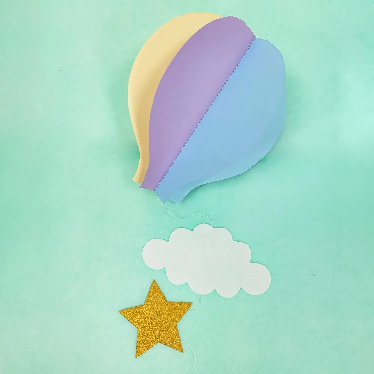 AZOWA Hot Air Balloon Decorations for Baby Shower (Pink Purple Blue,12 Pack)