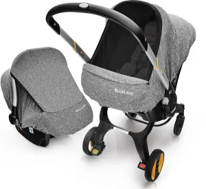Baby Car Seat Cover, Compatible with Doona car seat and Stroller,Large Mesh Window, Breathable Fabric, Infant Windproof Canopy, Perfect for Baby Boy & Girl Sun Shade Cover for Summer and Spring Use.