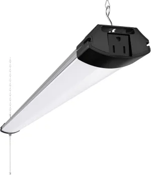 Barrina BS84 LED Shop Light for Garage, 10000LM, 84W, 4FT, 6500K Linkable Light Fixture for Workshop, Basement, Hanging or Flush Mount, Heat Dissipation, with Pull Chain Switch, ETL,1 Pack