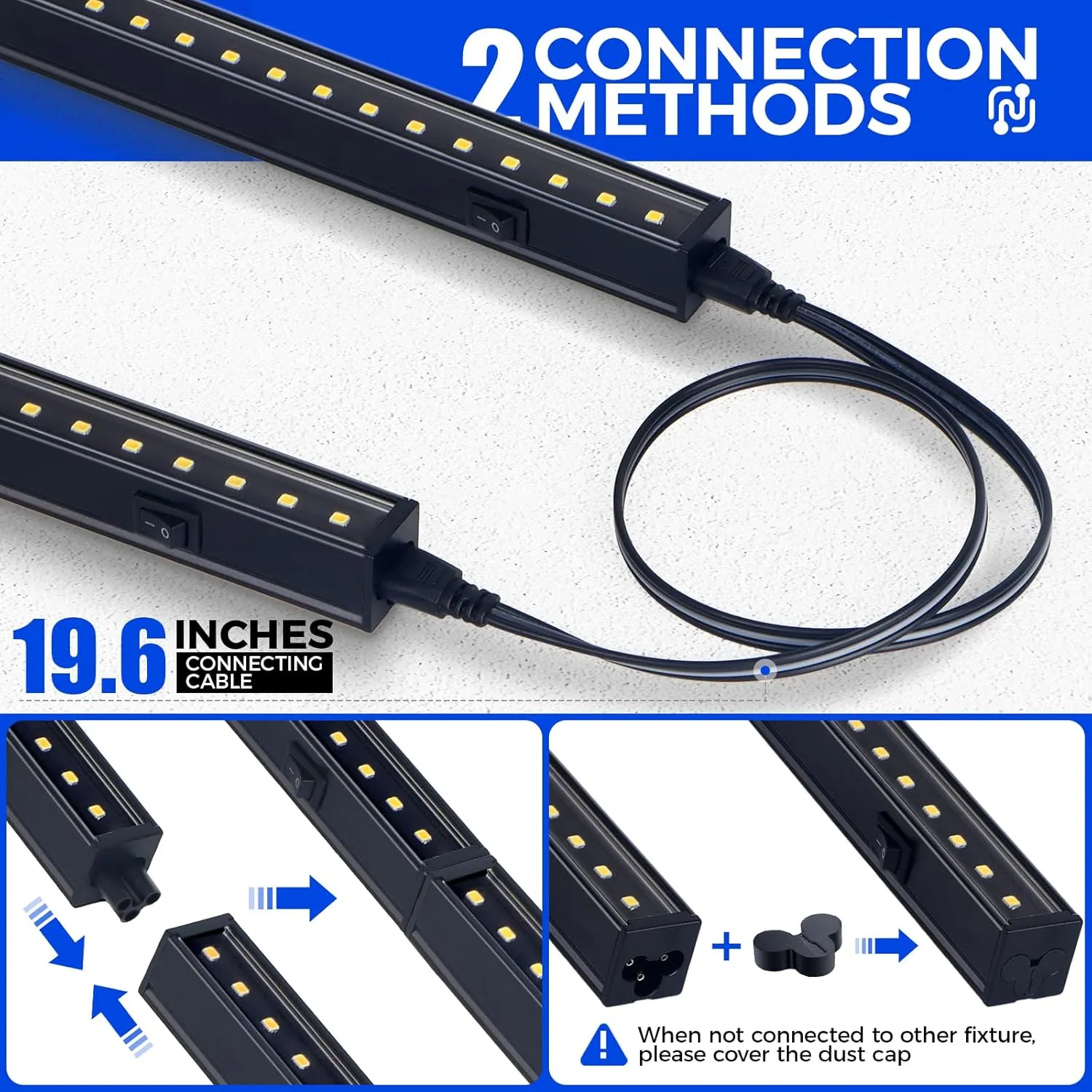 Barrina T5 Plant Lights for Indoor Growing, 3FT 128W (8 X 16W) Led Grow Light with Magnetic Design, Full Spectrum Grow Light Strip with Black Cover, Plug and Play, 5000K, 8 Packs