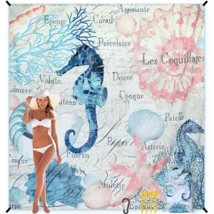 Beach Hiking for Lightweight for Aztec Mat 2-4 Prompt response Drying Camping Picnic Outdoor Adults 83" Mat HIHOHO Quick Blanket with Travel Beach Waterproof Convenient X Pocket Sandproof 79"