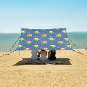 Beach Shade Tent with UPF50  UV Protection,Cute Underwater Diving Squid Lightweight Camping Sun Shelter for Outdoor,Camping Trips, Fishing, Backyard,Picnics,Easy Set Up and Carry 9x10.5 FT