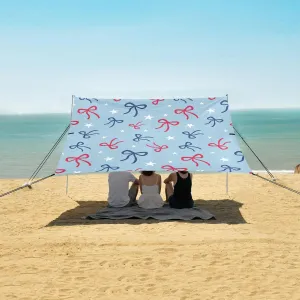 Beach Shade Tent with UPF50  UV Protection,Fourth of July Stars and Bows Lightweight Camping Sun Shelter for Outdoor,Camping Trips, Fishing, Backyard,Picnics,Easy Set Up and Carry 9x10.5 FT
