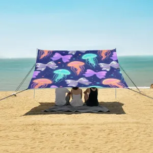 Beach Shade Tent with UPF50  UV Protection,Luminous Bow Jellyfish Lightweight Camping Sun Shelter for Outdoor,Camping Trips, Fishing, Backyard,Picnics,Easy Set Up and Carry 9x10.5 FT