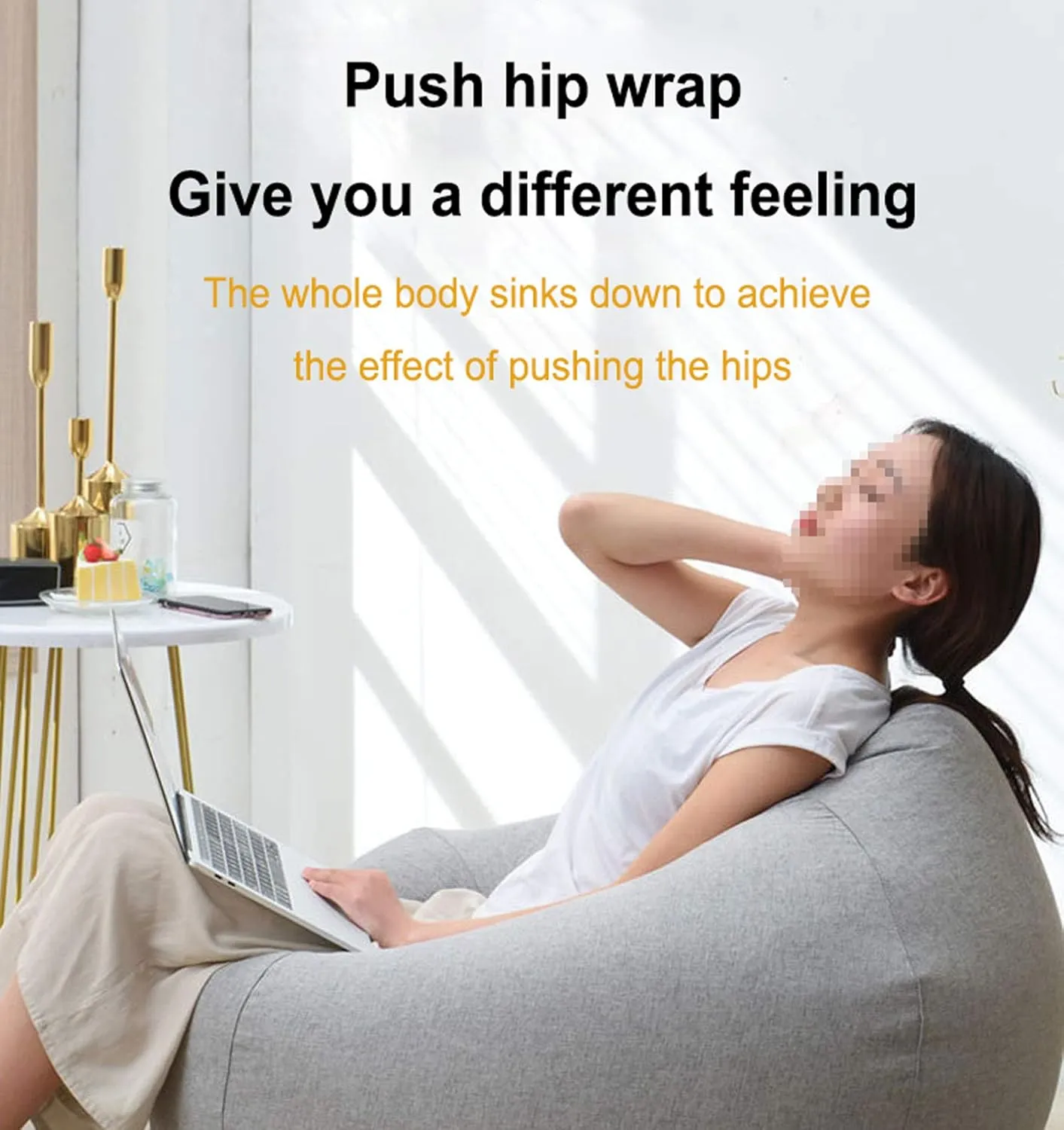 Bean Bag Game Chairs Cover, Without Filler, Comfortable Soft Back Design Complies with Ergonomic Made of Breathable Cotton and Linen Fabric,Light Linen,XL
